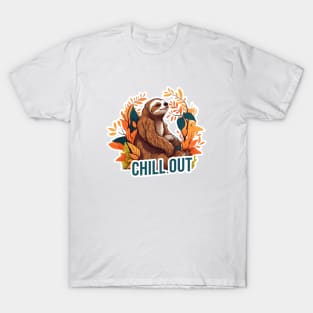 Lazy sloth chilling in nature T-Shirt